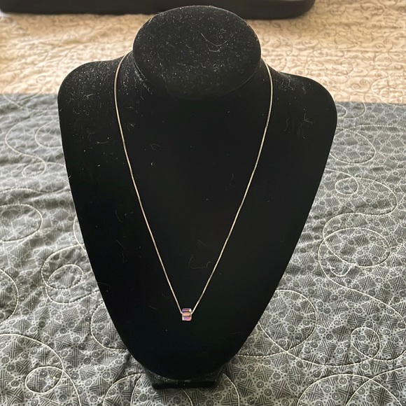 Tocara Krystel Stainless Steel Aurora Borealis Crystal Necklace - 16" + 2" - Picture 1 of 3